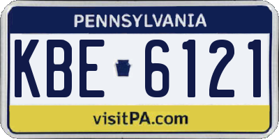 PA license plate KBE6121