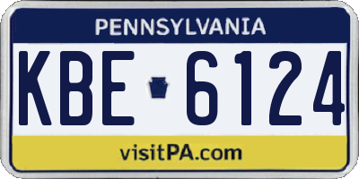 PA license plate KBE6124