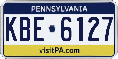 PA license plate KBE6127