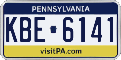 PA license plate KBE6141