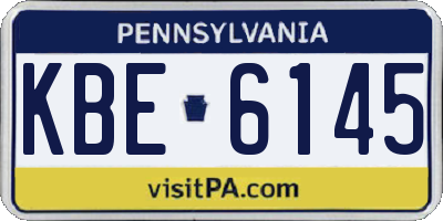PA license plate KBE6145