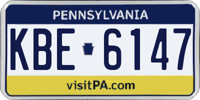 PA license plate KBE6147