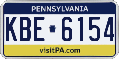 PA license plate KBE6154