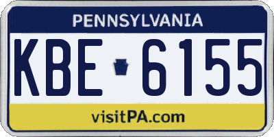 PA license plate KBE6155