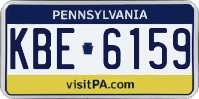 PA license plate KBE6159