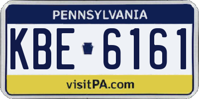 PA license plate KBE6161