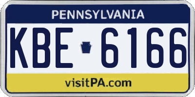 PA license plate KBE6166
