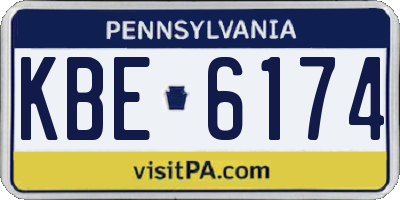 PA license plate KBE6174