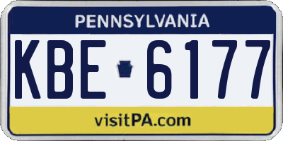 PA license plate KBE6177