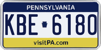 PA license plate KBE6180