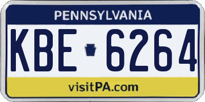 PA license plate KBE6264