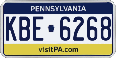 PA license plate KBE6268