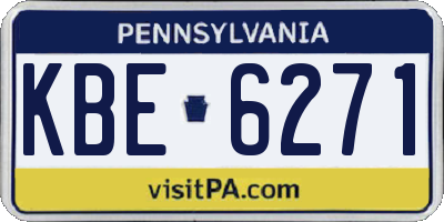 PA license plate KBE6271