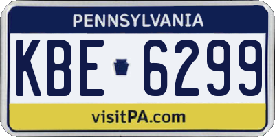 PA license plate KBE6299