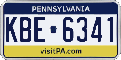PA license plate KBE6341