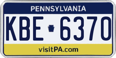 PA license plate KBE6370