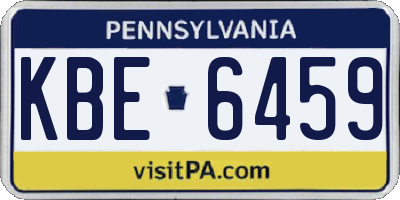 PA license plate KBE6459