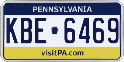 PA license plate KBE6469