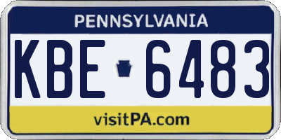 PA license plate KBE6483