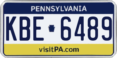 PA license plate KBE6489
