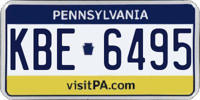 PA license plate KBE6495