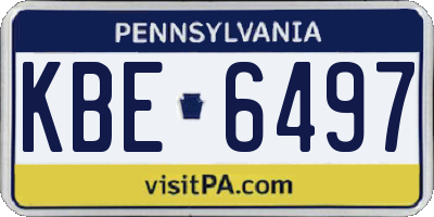 PA license plate KBE6497