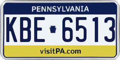 PA license plate KBE6513