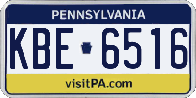 PA license plate KBE6516