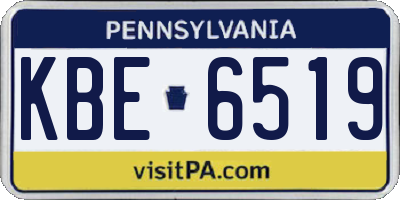 PA license plate KBE6519