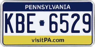 PA license plate KBE6529