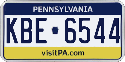 PA license plate KBE6544