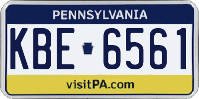 PA license plate KBE6561
