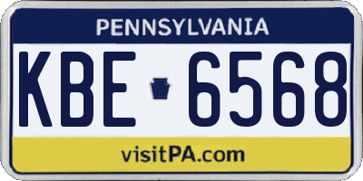 PA license plate KBE6568
