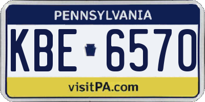 PA license plate KBE6570