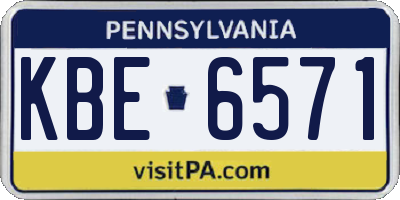 PA license plate KBE6571