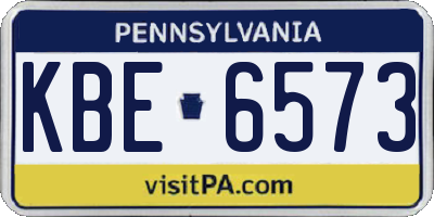 PA license plate KBE6573