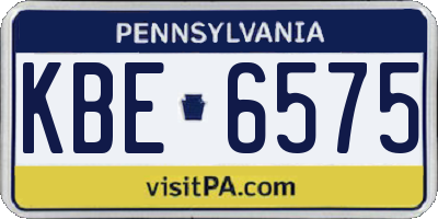 PA license plate KBE6575