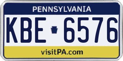 PA license plate KBE6576