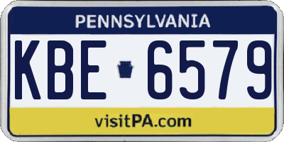 PA license plate KBE6579