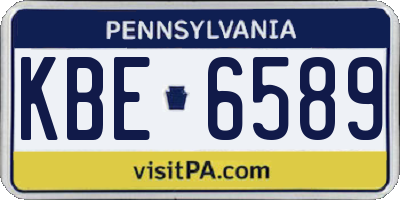 PA license plate KBE6589