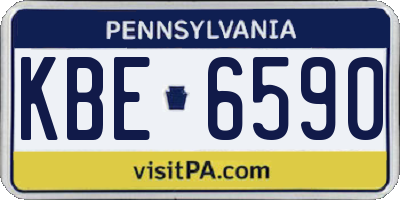 PA license plate KBE6590