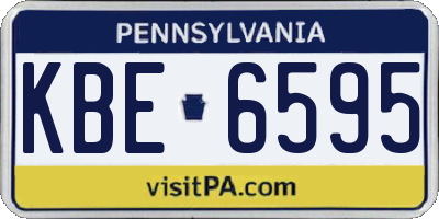 PA license plate KBE6595