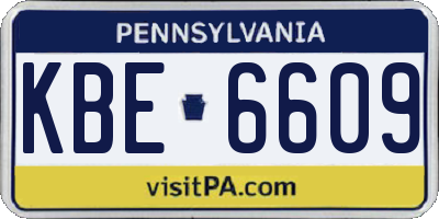PA license plate KBE6609
