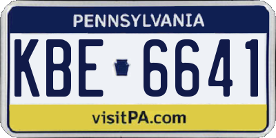 PA license plate KBE6641