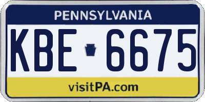 PA license plate KBE6675