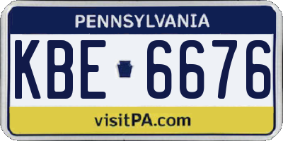PA license plate KBE6676
