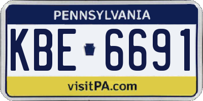 PA license plate KBE6691