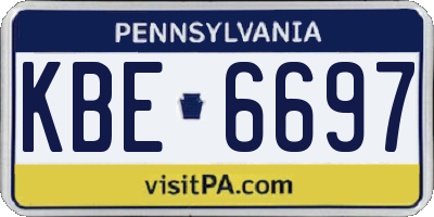 PA license plate KBE6697