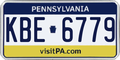 PA license plate KBE6779
