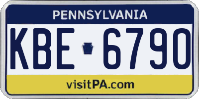 PA license plate KBE6790